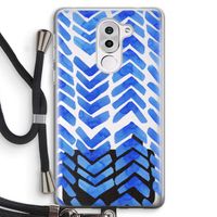 Blauwe pijlen: Honor 6X Transparant Hoesje met koord