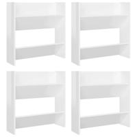 The Living Store Schoenenkast - Wandmontage - 60x18x60 cm - Hoogglans wit