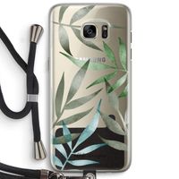 Tropical watercolor leaves: Samsung Galaxy S7 Edge Transparant Hoesje met koord