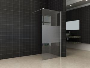 Wiesbaden Comfort inloopdouche 110x200 cm- 10 mm NANO gedeeltelijk matglas