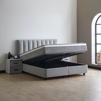 2-Persoons Boxspring Met Opbergruimte Riona - Grijs & Beige 160x200 cm - Pocketvering - Inclusief Topper - Dekbed-Discounter.nl - thumbnail