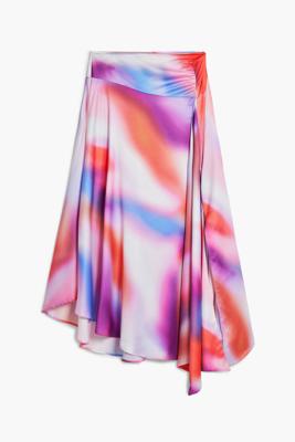 Asymmetrische lange rok met verloop - MATERIAL FINISHES - L