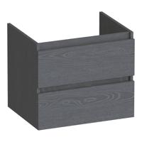 Brauer Joy - Onderkast - 60 cm - met 2 Softclose Lades Greeploos en 1 Sifon Uitsparing - Timber Grey