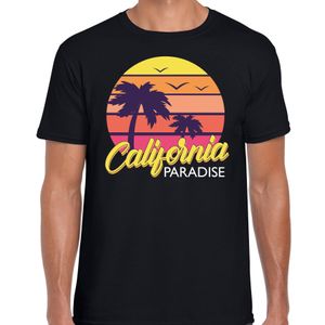 California zomer t-shirt / shirt California paradise zwart voor heren