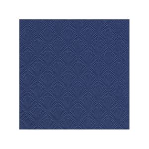 48x Luxe 3-laags servetten met patroon donker blauw 33 x 33 cm