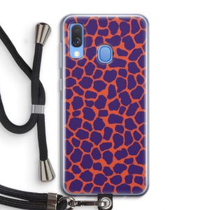 Purple Giraffe: Samsung Galaxy A40 Transparant Hoesje met koord