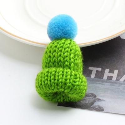 12PCS cute mini gebreide hairball Hat broche trui pinnen badge (groen)