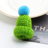 12PCS cute mini gebreide hairball Hat broche trui pinnen badge (groen)
