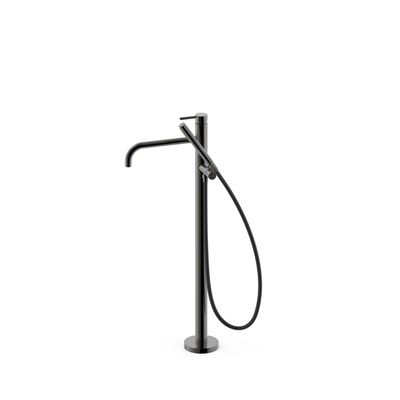 Vrijstaande badkraan Tres Study Exclusive | Hoogte uitloop 67.4 cm | Draaibare uitloop | Mengkraan | Rond | Zwart metallic