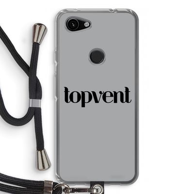 Topvent Grijs Zwart: Pixel 3a Transparant Hoesje met koord