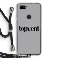 Topvent Grijs Zwart: Pixel 3a Transparant Hoesje met koord