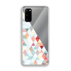 Gekleurde driehoekjes pastel: Samsung Galaxy S20 Transparant Hoesje