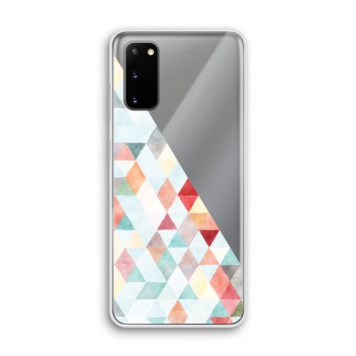 Gekleurde driehoekjes pastel: Samsung Galaxy S20 Transparant Hoesje