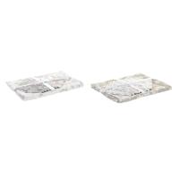 Placemat en servetten DKD Home Decor 9 Onderdelen 2 Stuks 150 x 250 x 0,5 cm Beige Roze Wit Groen Lichtbruin