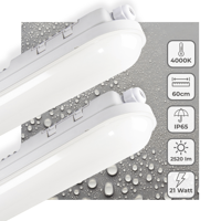 2 PACK - LED&apos;s Light Pro TL armatuur 60 cm - Geschikt voor binnen en buiten - 2500 lumen - IP65 waterdicht