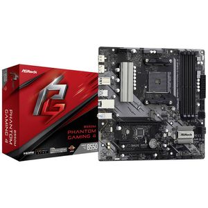 ASRock B550M Phantom Gaming 4 Moederbord Socket AMD AM4 Vormfactor Micro-ATX Moederbord chipset AMD® B550