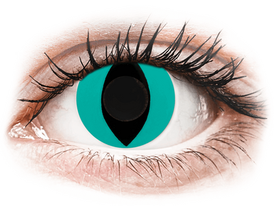 CRAZY LENS - Cat Eye Aqua - zonder sterkte (2 gekleurde daglenzen)