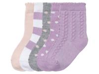 lupilu 5 meisjes sokken (19/22, Wit/paars/roze/grijs)