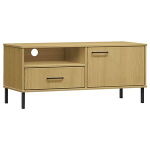 The Living Store OSLO TV-kast - 106x40x46.5 cm - Massief grenenhout - Metalen poten