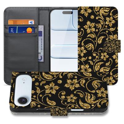 Gouden BloemenBC Hoesje Voor iPhone Air | Book Case Met Pasjesvak En Kunstleer Extra Bescherming