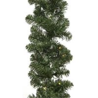 Kerst dennenslinger guirlande groen met verlichting 270 cm - thumbnail