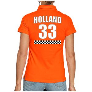 Oranje race poloshirt met nummer 33 - Holland / Nederland fan shirt voor dames 2XL  -