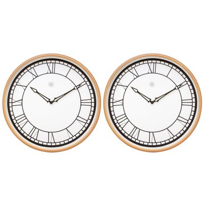 2x Wandklokken wit 30 cm