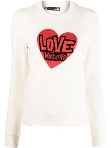 Love Moschino sweat à motif cœur - Blanc