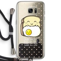 Sleep All Day: Samsung Galaxy S7 Edge Transparant Hoesje met koord