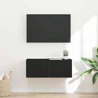TV Wandkast Wandgemonteerd Zwart 60 x 31 x 29.5 cm Bewerkt hout