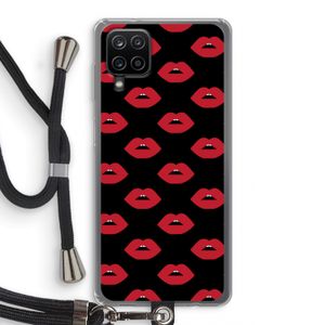 Lips: Samsung Galaxy A12 Transparant Hoesje met koord