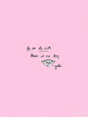 Kunstdruk Star Wars Quote Yoda Cute 30x40cm