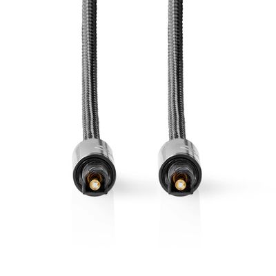 Nedis Optische Audiokabel | TosLink Male | TosLink Male | 5.00 m | Rond | Gevlochten | Gun Metal Grijs | Cover Window Box - CATB25000GY50