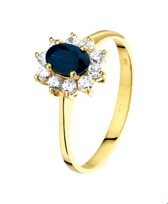 TFT Ring Saffier En Zirkonia Geelgoud