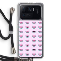 Smiley watermeloenprint: Xiaomi Mi 11 Ultra Transparant Hoesje met koord