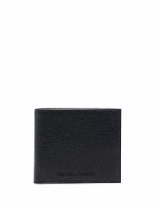 Emporio Armani portefeuille pliant en cuir - Noir