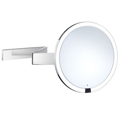 Uitschuifbare Scheer/Make-up Spiegel Rond LED Smedbo Outline 20x38 Smedbo
