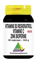 Vitamine B3 resveratrol gebufferde vitamine C zink 30 Vegetarische capsules