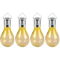 Sunnydays Solar sfeer hanglamp - 8x - tuin - lampenbol - geel - kunststof - 15 cm