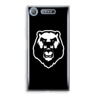 Angry Bear (black): Sony Xperia XZ1 Transparant Hoesje - thumbnail