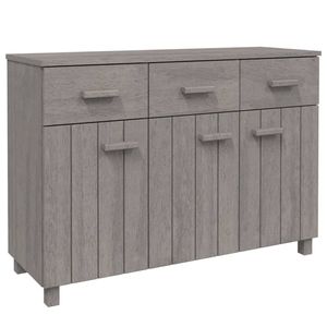 The Living Store HAMAR Dressoir - lichtgrijs - 113 x 40 x 80 cm - massief grenenhout