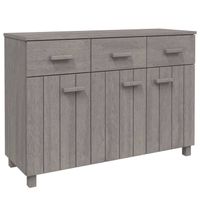 The Living Store HAMAR Dressoir - lichtgrijs - 113 x 40 x 80 cm - massief grenenhout - thumbnail