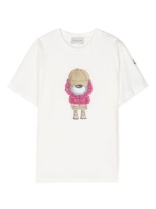 Moncler Enfant t-shirt en coton à imprimé graphique - Blanc