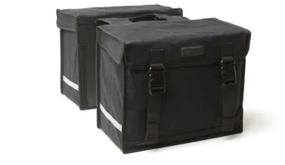 Dubbele fietstas New Looxs Canvasbag Camping - zwart - 66 liter