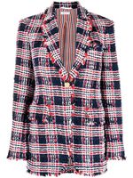 Thom Browne blazer en tweed à simple boutonnage - Bleu