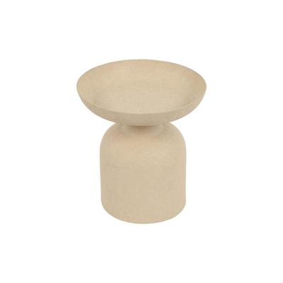 Kandelaar op voet beige 10x10x11cm