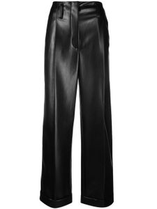 Philosophy Di Lorenzo Serafini pantalon en cuir artificiel à coupe droite - Noir