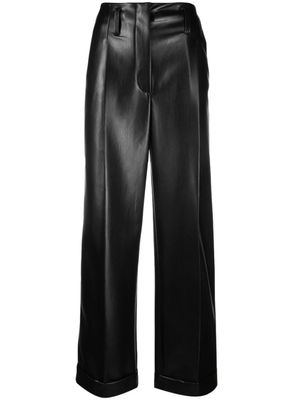 Philosophy Di Lorenzo Serafini pantalon en cuir artificiel à coupe droite - Noir