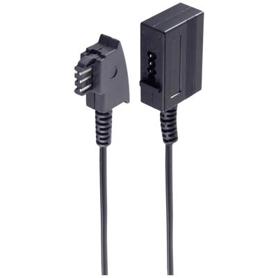 Shiverpeaks Telefoon (analoog) Verlengkabel [1x Telefoonstekker Duitsland (TAE-F) - 1x Telefoonkoppeling Duitsland (TAE-F)] 6 m Zwart