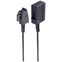 Shiverpeaks Telefoon (analoog) Verlengkabel [1x Telefoonstekker Duitsland (TAE-F) - 1x Telefoonkoppeling Duitsland (TAE-F)] 6 m Zwart